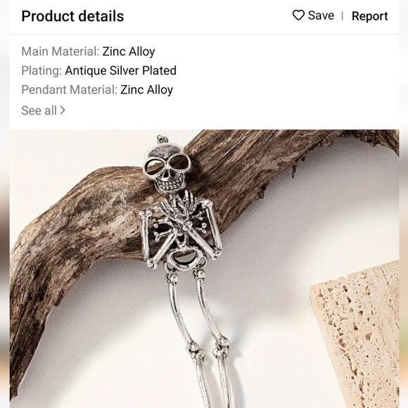 Skeleton bracelet silvertone - Picture 6 of 6